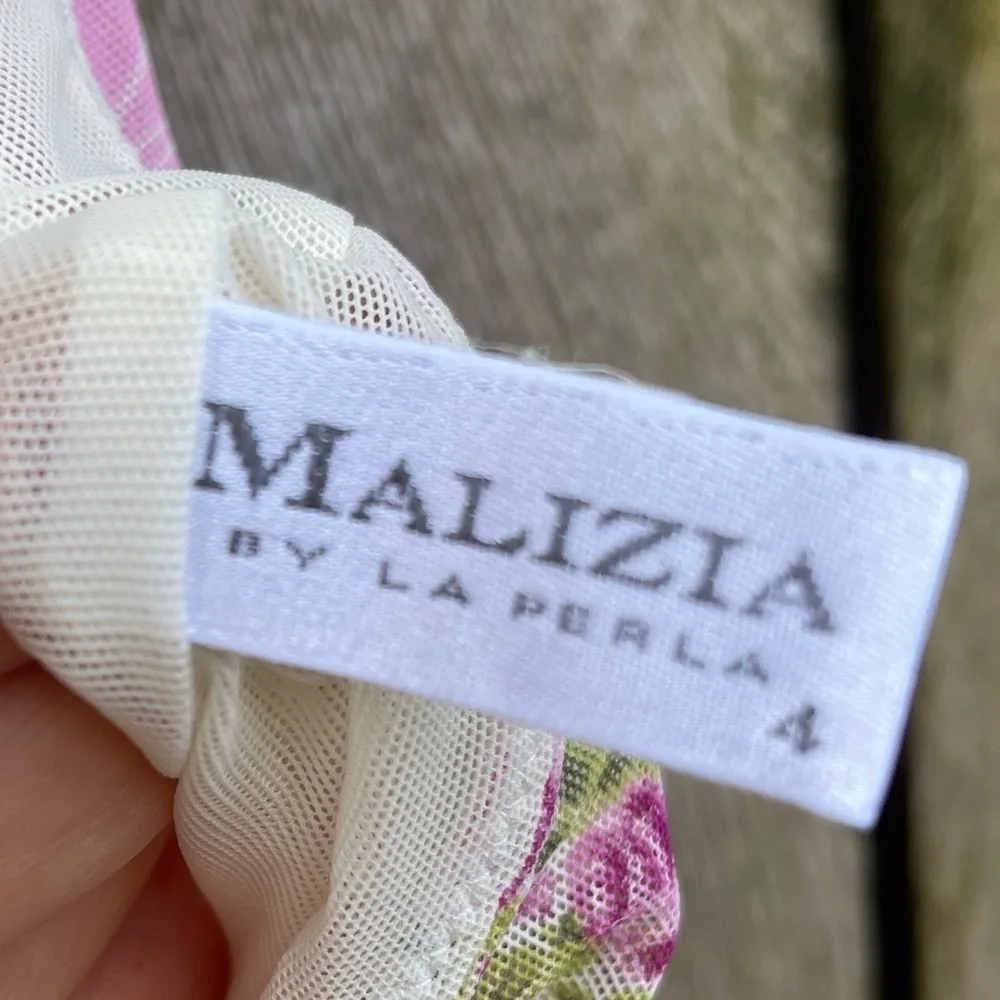 Malizia by La Perla | Sheer Floral Slip Dress IT 4 US 12 Y2K Vintage | Italy